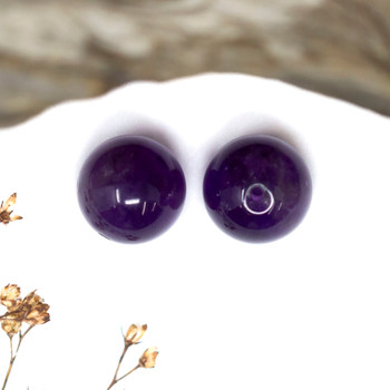 Amethyst A/B Grade Polished 12mm Round - Sold Individually