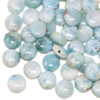Larimar Polished 10mm Coin - Sold Individually