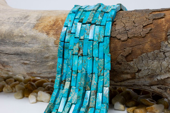 Impression Jasper Polished 4x13mm  - A Grade Aqua Terra Dyed - Cuboid