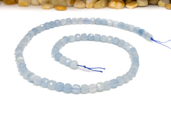 Aquamarine A Grade Polished 5mm Faceted Cube