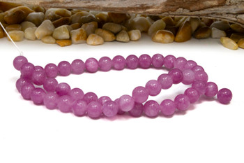 Jade Polished 8mm Round Dyed Lilac Orchid