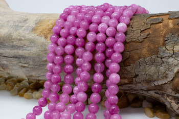 Jade Polished 8mm Round Dyed Lilac Orchid