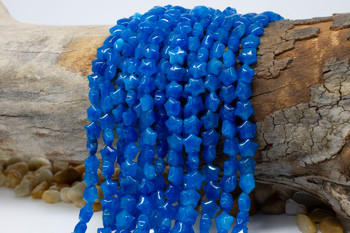 Jade Polished 8mm Stars Dyed Dark Blue