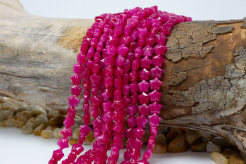 Jade Polished 8mm Star Dyed Dark Pink