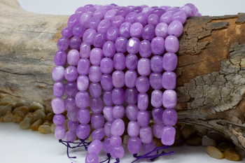 Jade Polished 8x11mm Pebble - Dyed Orchid - 7.5" Strand