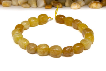 Jade Polished 8x11mm Pebble - Dyed Butterscotch - 7.5" Strand