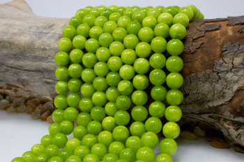 Jade Polished 10mm Round Dyed Lime