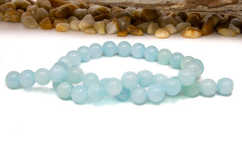 Jade Polished 10mm Round Dyed Light Aqua