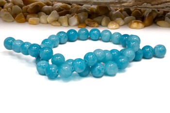 Jade Polished 10mm Round Dyed Blue Skies