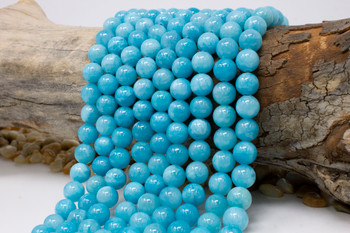 Jade Polished 10mm Round Dyed Blue Skies
