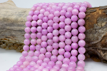 Natural Jade Polished 10mm Round Dyed Lilac