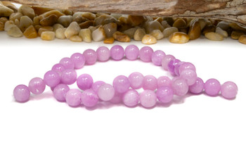 Natural Jade Polished 10mm Round Dyed Lilac