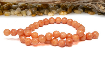 Natural Jade Polished 10mm Round Dyed Manderine