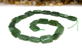 Natural Jade Polished 13.5x19mm Moss Green Rectangle