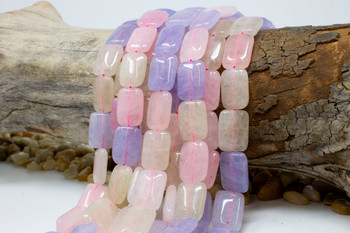 Natural Jade Polished 13.5x19mm Pastel Mix Rectangle