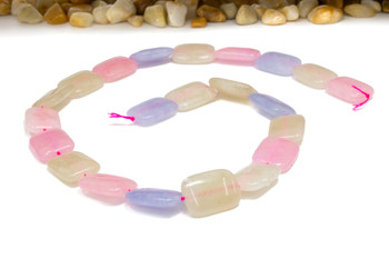 Natural Jade Polished 13.5x19mm Pastel Mix Rectangle