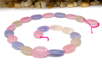 Natural Jade Polished 13x19mm Pastel Mix Oval