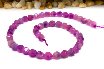 Natural Jade Polished 7-8mm Dyed Pink Purple Star-Cut