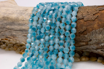 Natural Jade Polished 7-8mm Dyed Capri Mix Star-Cut