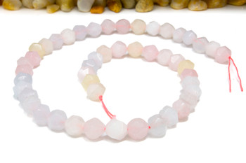 Natural Jade Polished 7-8mm Dyed Pink Mix Star-Cut