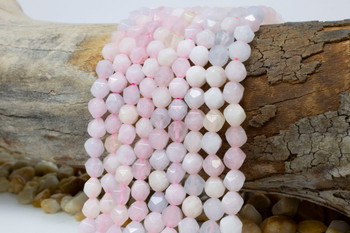 Natural Jade Polished 7-8mm Dyed Pink Mix Star-Cut