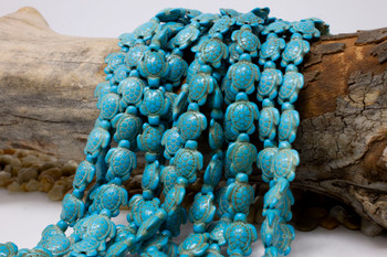 Magnesite Polished Turquoise 14x17mm Turtle