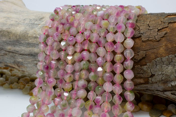 Natural Jade Polished 7-8mm Dyed Watermelon Star-Cut