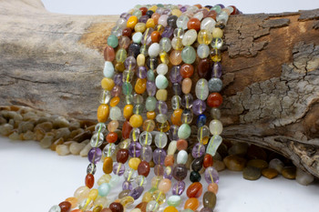 Mixed Gemstones Polished Approx. 6-8mm Fall Mix Nugget