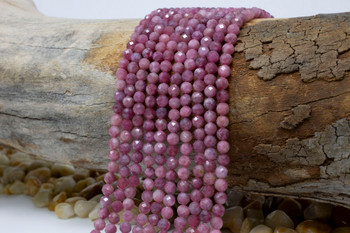 Pink Tourmaline Polished 4mm Faceted Round