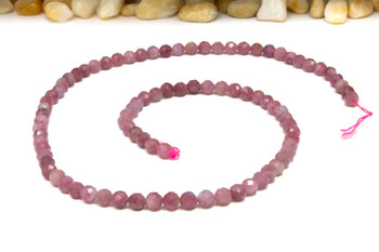 Pink Tourmaline Polished 4mm Faceted Round