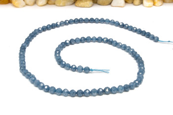 Zircon CZ Crystal AA Grade Polished Denim Blue 4mm Faceted Round