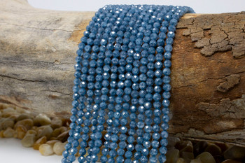 Zircon CZ Crystal AA Grade Polished Denim Blue 4mm Faceted Round