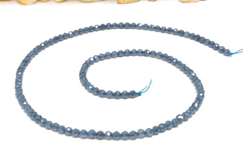 Zircon CZ Crystal AA Grade Polished Denim Blue 3mm Faceted Round