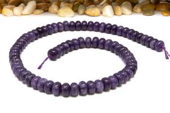 Jade Polished 5x8mm Smooth Rondelle - Dyed Medium Violet