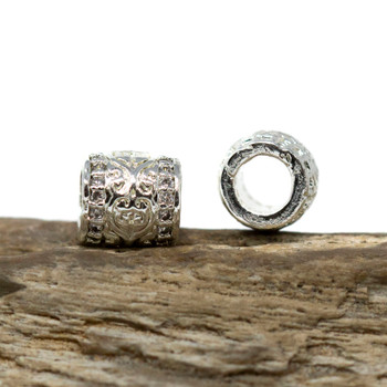 Silver Plated 9x6.6mm Column Bead