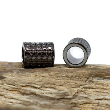 Gunmetal Plated 9x8mm Column Bead