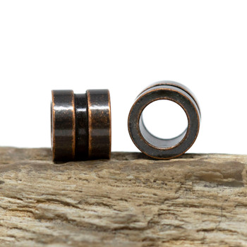 Antique Copper Stainless Steel 10x8mm Grooved Bead