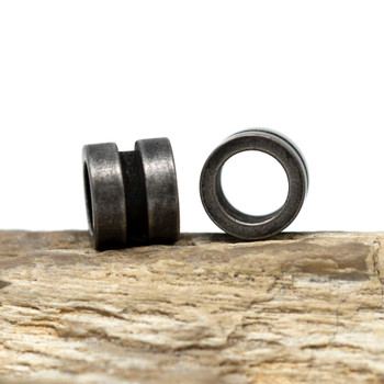 Antique Silver Stainless Steel 10x8mm Grooved Bead