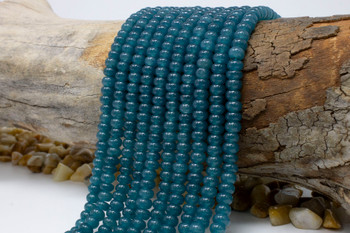 Jade Polished 4x6mm Smooth Rondelle - Dyed Light Eucalyptus