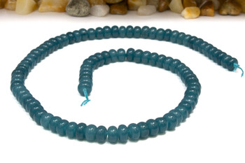 Jade Polished 4x6mm Smooth Rondelle - Dyed Light Eucalyptus