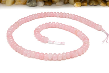 Jade Polished 4x6mm Smooth Rondelle - Dyed Pink Mix