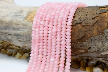 Jade Polished 4x6mm Smooth Rondelle - Dyed Pink Mix