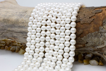 White Pearl Shell 8mm Round Rough
