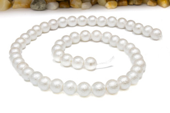 White Pearl Shell 8mm Round Rough