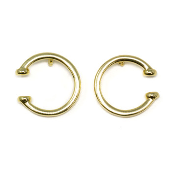 18kt Gold Plated 14mm Ear Cuff with Ring - 1 Pair