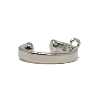 Platinum Plated 14mm Ear Cuff with Ring - 1 Pair