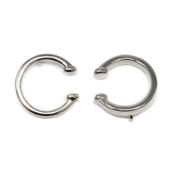 Platinum Plated 14mm Ear Cuff with Ring - 1 Pair
