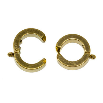 Gold Plated Stainless Steel 16x13mm Ear Cuff with Ring - 1 Pair